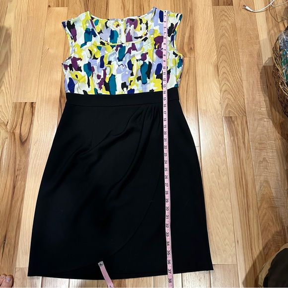 AB Studio Watercolor Abstract with Black Skirt Sleeveless Shift Dress - Picture 11 of 14